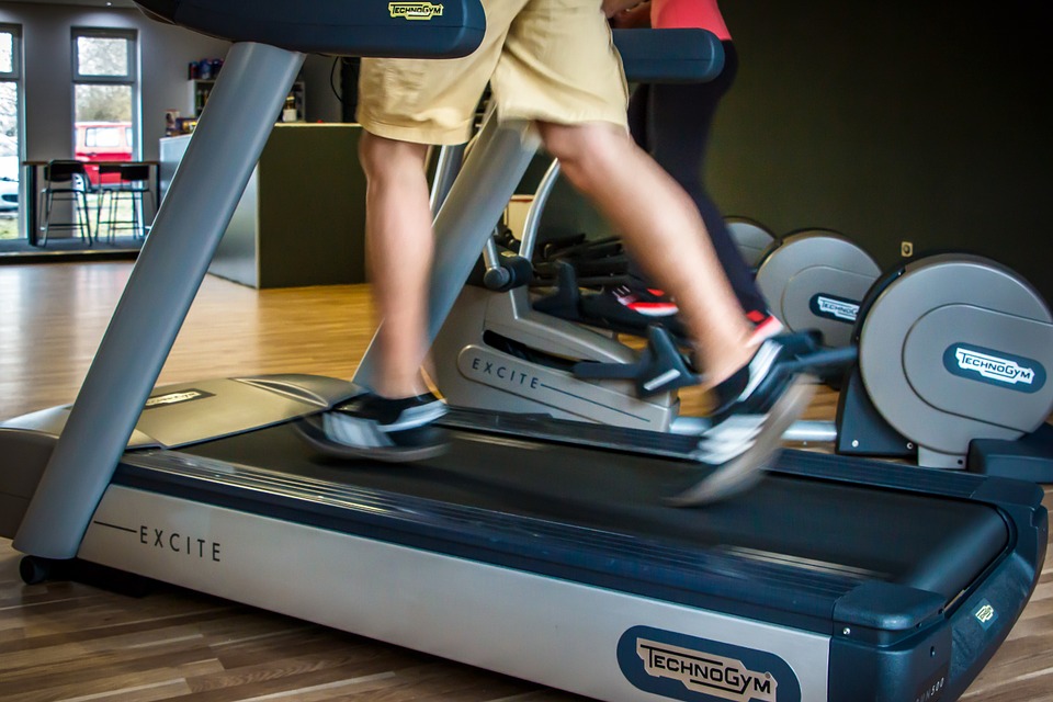 Man running on a treadmill