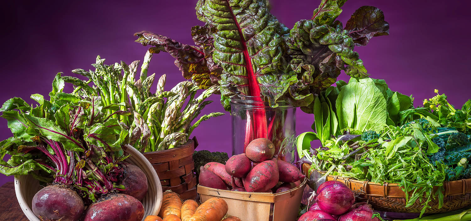 A selection of fresh spring vegetables